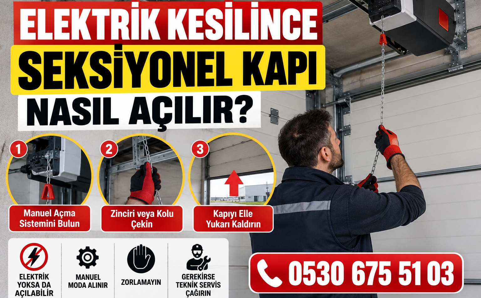 Elektrik Kesilince Seksiyonel Kapı Nasıl Açılır?