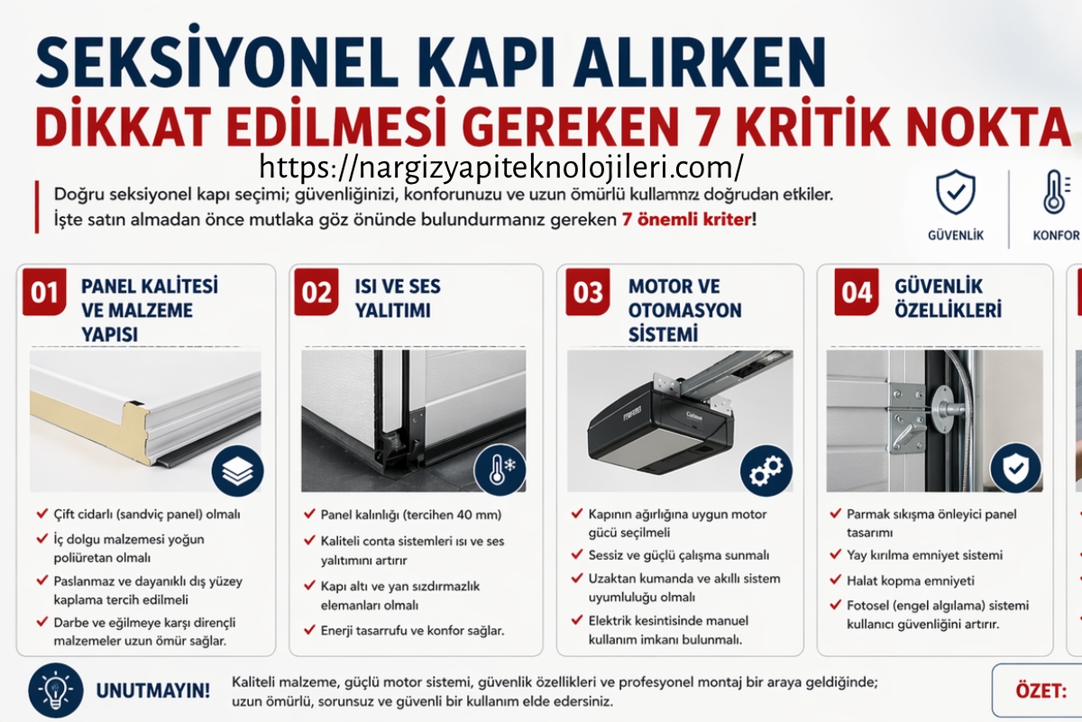 Seksiyonel Kapı Alırken Dikkat Edilmesi Gereken 7 Kritik Nokta